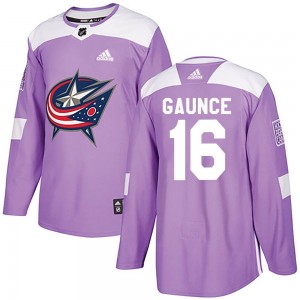 Youth Adidas Columbus Blue Jackets Brendan Gaunce Purple Fights Cancer Practice Jersey - Authentic