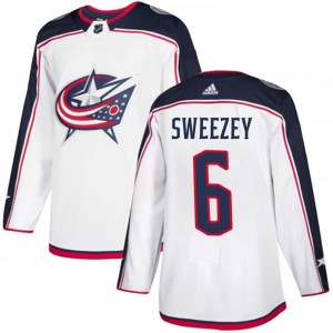 Men's Adidas Columbus Blue Jackets Billy Sweezey White Away Jersey - Authentic