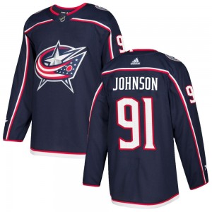 Youth Adidas Columbus Blue Jackets Kent Johnson Navy Home Jersey - Authentic