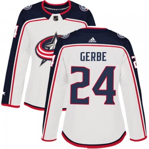 Women's Adidas Columbus Blue Jackets Nathan Gerbe White Away Jersey - Authentic