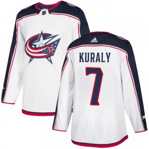 Youth Adidas Columbus Blue Jackets Sean Kuraly White Away Jersey - Authentic