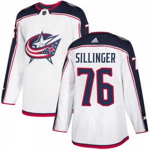 Youth Adidas Columbus Blue Jackets Owen Sillinger White Away Jersey - Authentic