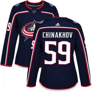 Women's Adidas Columbus Blue Jackets Yegor Chinakhov Navy Home Jersey - Authentic