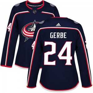 Women's Adidas Columbus Blue Jackets Nathan Gerbe Navy Home Jersey - Authentic