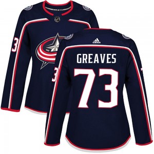 Women's Adidas Columbus Blue Jackets Jet Greaves Navy Home Jersey - Authentic