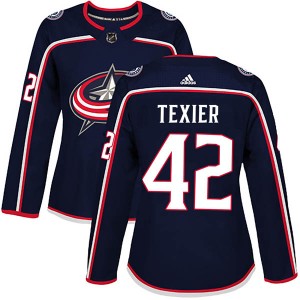 Women's Adidas Columbus Blue Jackets Alexandre Texier Navy Home Jersey - Authentic