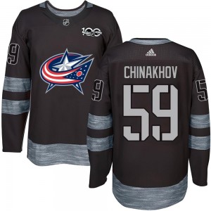 Men's Columbus Blue Jackets Yegor Chinakhov Black 1917-2017 100th Anniversary Jersey - Authentic