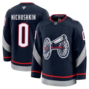 Men's Fanatics Columbus Blue Jackets Valeri Nichushkin Navy 2025 Stadium Series Jersey - Premium