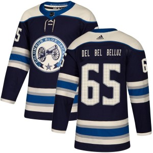 Men's Adidas Columbus Blue Jackets Luca Del Bel Belluz Navy Alternate Jersey - Authentic