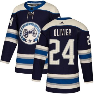 Men's Adidas Columbus Blue Jackets Mathieu Olivier Navy Alternate Jersey - Authentic