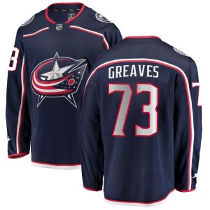 Men's Fanatics Branded Columbus Blue Jackets Jet Greaves Navy Home Jersey - Breakaway