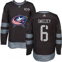 Men's Columbus Blue Jackets Billy Sweezey Black 1917-2017 100th Anniversary Jersey - Authentic